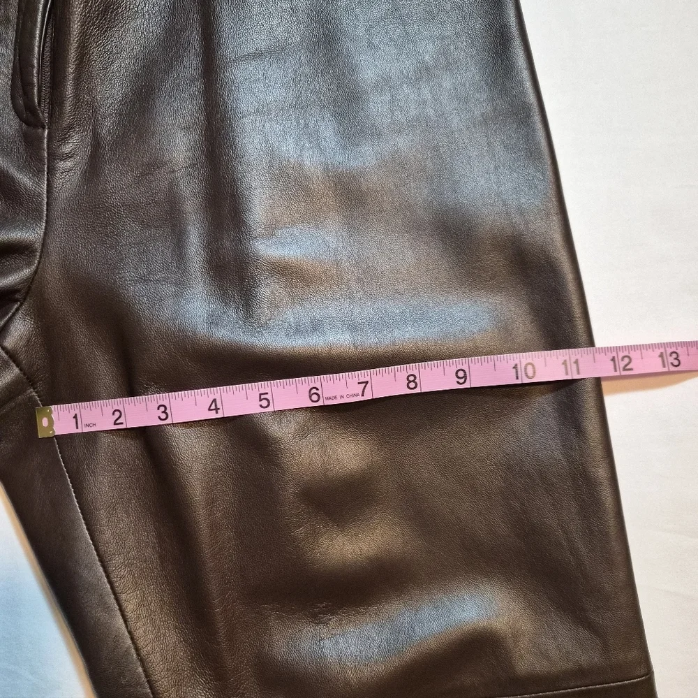 ​Talbots Petites 100% Genuine Leather Pants - Chocolate Brown - Size 14P - Picture 10 of 10
